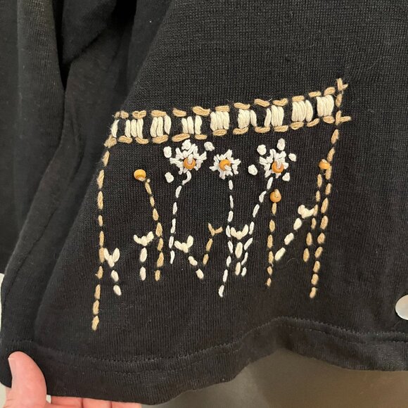 Vintage Susan Bristol Linen Blend Hand Embroidered Cardigan, Size S - Picture 4 of 12